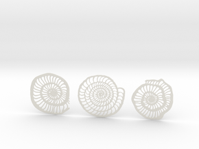 Foraminifera Coasters in White Natural Versatile Plastic