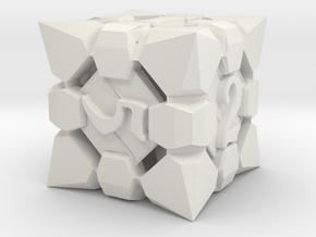 Fortress dice D6 in White Natural Versatile Plastic