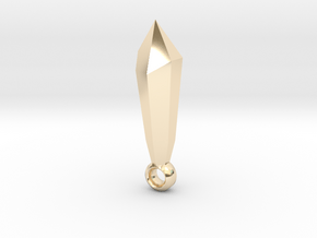 Simple Crystal Pendant in 14k Gold Plated Brass