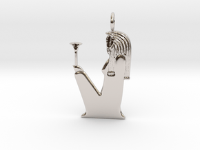 Wadjet amulet in Rhodium Plated Brass