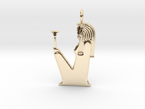 Wadjet amulet in 14k Gold Plated Brass