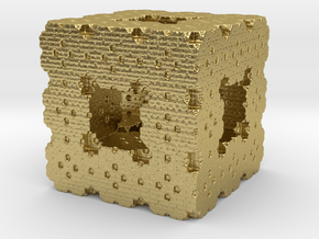 Menger Cube Fractal in Natural Brass