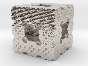 Menger Cube Fractal in Platinum