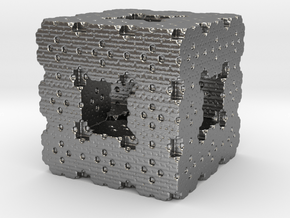 Menger Cube Fractal in Natural Silver