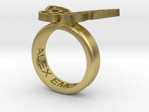 Alex Ring 25 in Natural Brass