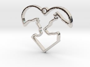 Share the Love in Rhodium Plated Brass