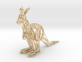 Red Kangaroo (male adult) in 14k Gold Plated Brass