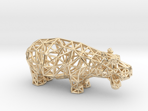 Hippopotamus (adult) in 14k Gold Plated Brass