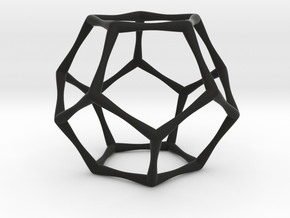Dodecahedron  in Black Natural Versatile Plastic