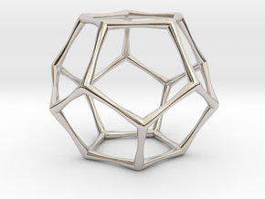 Dodecahedron  in Rhodium Plated Brass