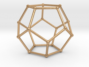 Thin Dodecahedron with spheres in Natural Bronze