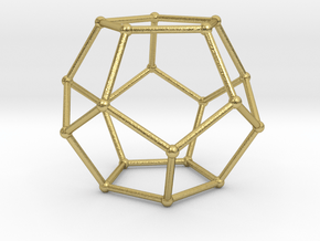 Thin Dodecahedron with spheres in Natural Brass