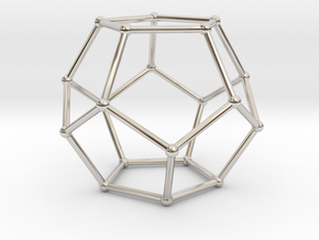 Thin Dodecahedron with spheres in Platinum