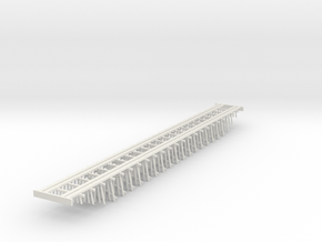 Double Track Trestle N (1:160) Ten Piles Bridge in White Natural Versatile Plastic