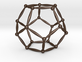 Dodecahedron with spheres in Polished Bronze Steel