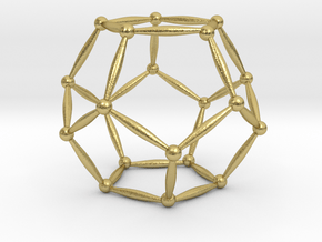 Dodecahedron with spheres in Natural Brass