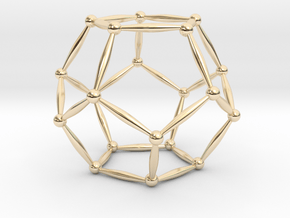 Dodecahedron with spheres in 14k Gold Plated Brass