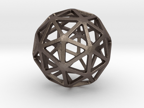Pentakis Dodecahedron in Polished Bronzed-Silver Steel: Small