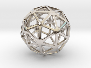 Pentakis Dodecahedron in Rhodium Plated Brass: Small