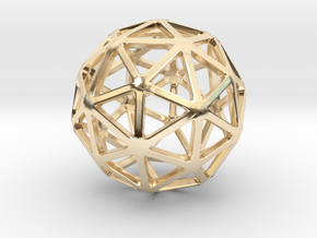 Pentakis Dodecahedron in 14k Gold Plated Brass: Small