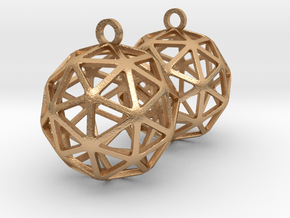 Pentakis Dodecahedron Earrings in Natural Bronze