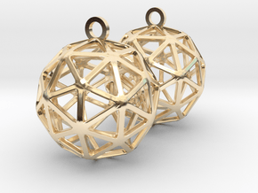 Pentakis Dodecahedron Earrings in 14k Gold Plated Brass
