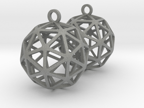 Pentakis Dodecahedron Earrings in Gray PA12