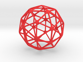Pentakis Dodecahedron in Red Processed Versatile Plastic: Large