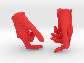 Revolver Gloves in Red Processed Versatile Plastic: Small
