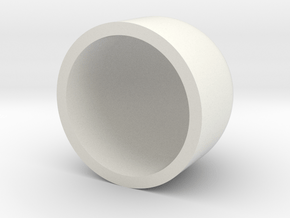 Dome 40mm (Flat Bottom) in White Natural Versatile Plastic