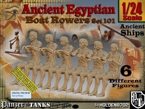 1/24 Ancient Egyptian Boat Rowers Set101 in White Natural Versatile Plastic