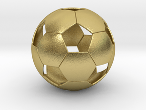 Soccer ball in Natural Brass