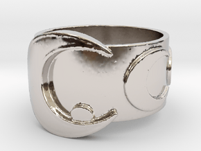 Moon stick inspired ring in Rhodium Plated Brass: 5 / 49