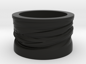 Twisted Ring  in Black Natural Versatile Plastic: 5 / 49