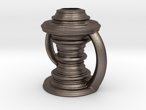 Vase 090921 in Polished Bronzed-Silver Steel