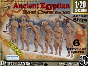 1/20 Ancient Egyptian Boat Crew Set102 in White Natural Versatile Plastic