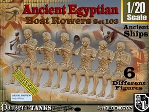 1/20 Ancient Egyptian Boat Rowers Set103 in White Natural Versatile Plastic