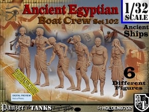 1/32 Ancient Egyptian Boat Crew Set102 in White Natural Versatile Plastic