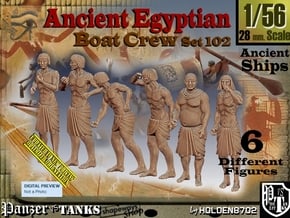 1/56 Ancient Egyptian Boat Crew Set102 in Tan Fine Detail Plastic
