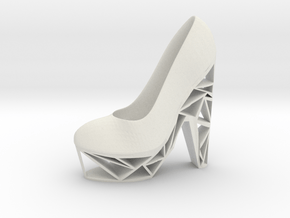 Left Triangle High Heel in White Natural Versatile Plastic
