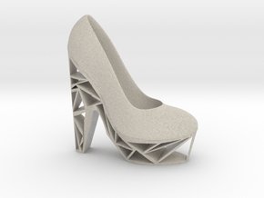Right Triangle High Heel in Natural Sandstone