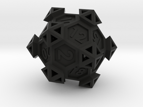 Ancient Construct D20 in Black Premium Versatile Plastic