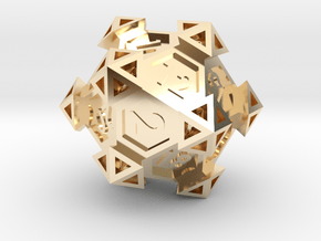 Ancient Construct D20 in 14K Yellow Gold