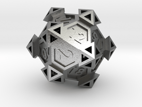 Ancient Construct D20 in Natural Silver