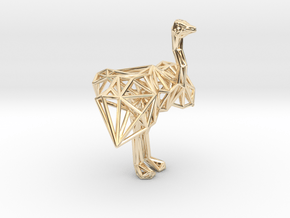 Ostrich (male adult) in 14K Yellow Gold