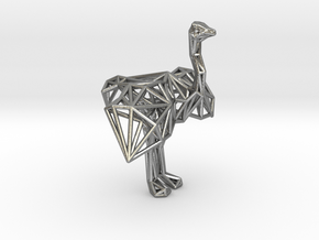Ostrich (male adult) in Natural Silver