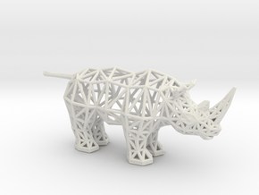 White Rhinoceros (adult) in White Natural Versatile Plastic