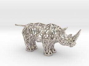White Rhinoceros (adult) in Platinum