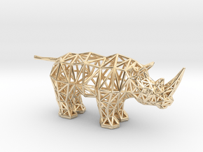 White Rhinoceros (adult) in 14k Gold Plated Brass