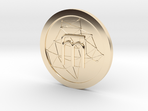 WestarcticaCoin Cryptocoin in 14k Gold Plated Brass